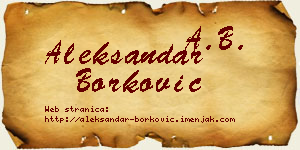 Aleksandar Borković vizit kartica